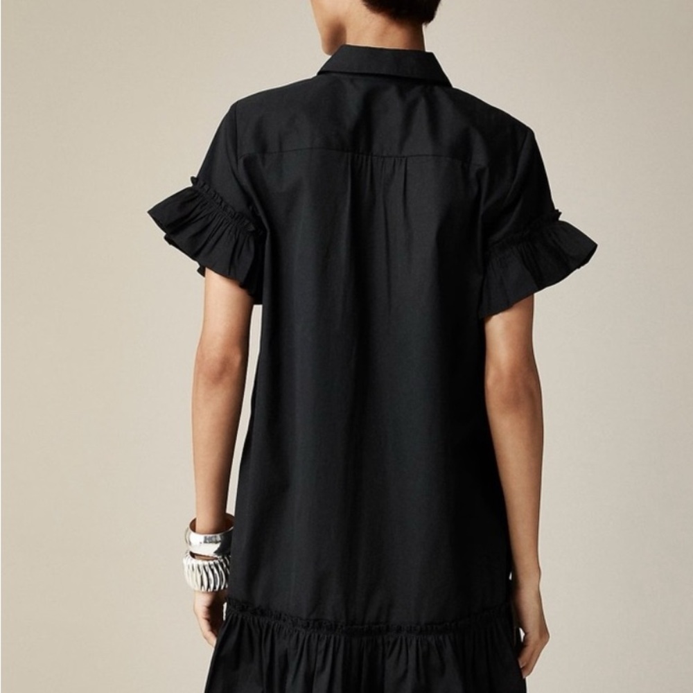J. Crew Black Short Sleeve Shirt Dress - Picture 3 of 10